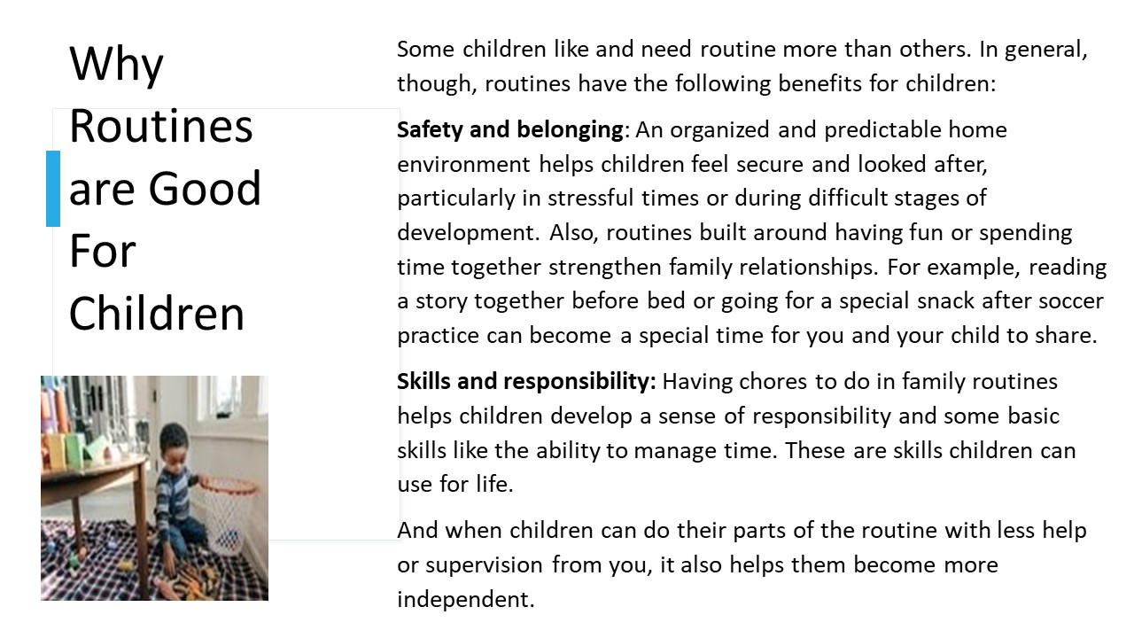 Why routines are good for children 