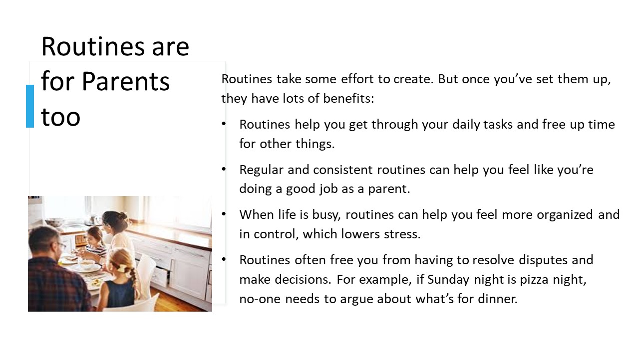 Routines are for parents too