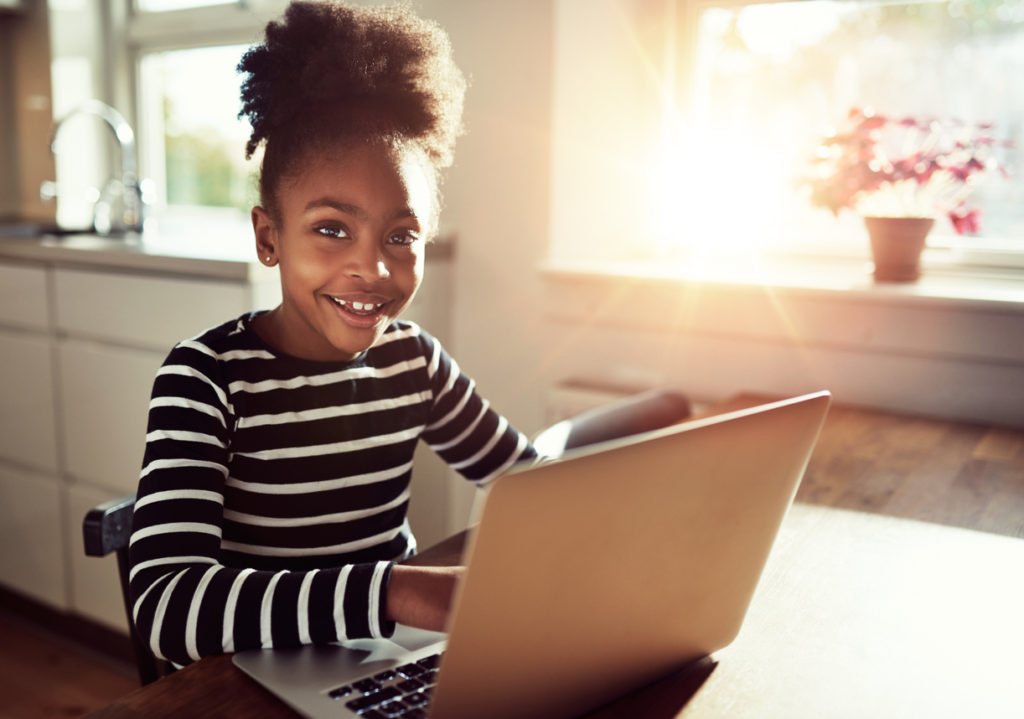 Smiling young black African girl