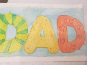 Emily's art to her dad