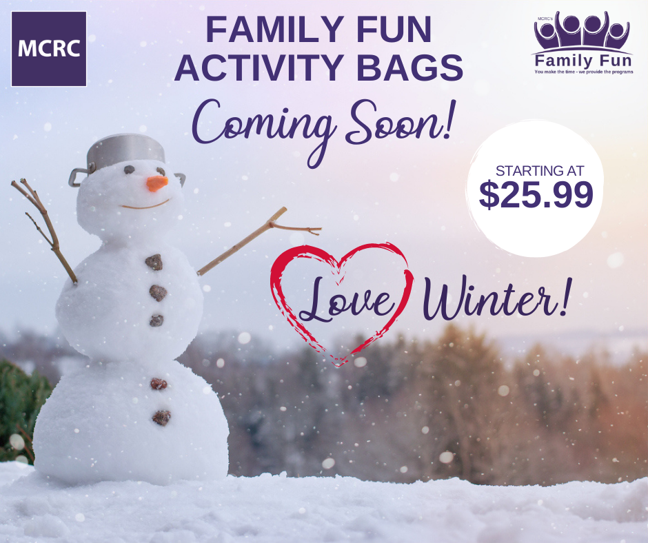 Snowman outside. Family Fun Activity Bags Coming Soon!