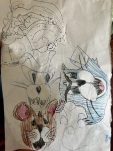 Noah's drawing of Tom and Jerry