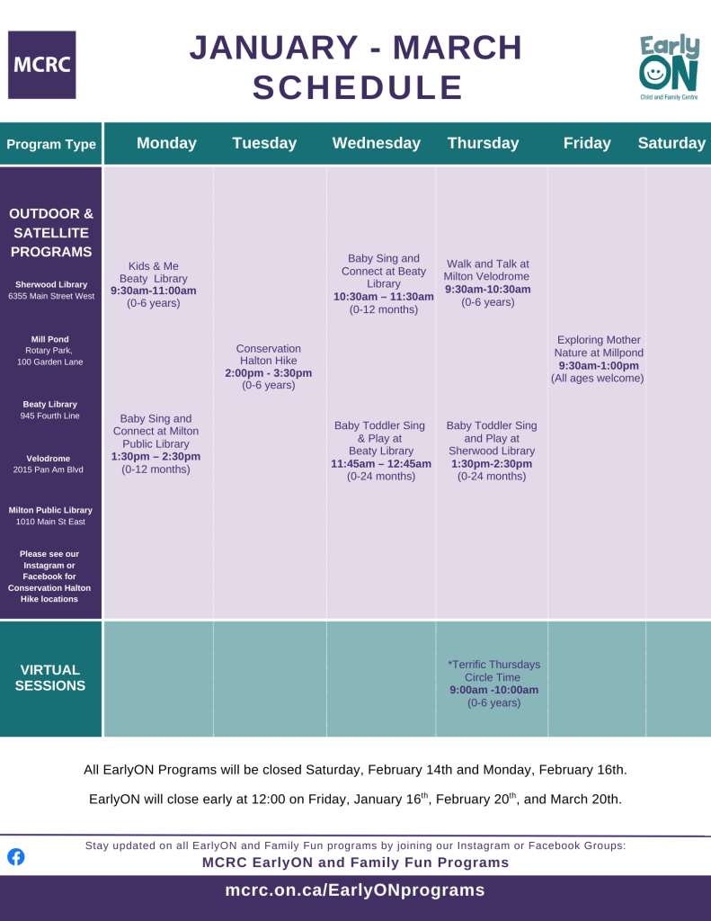 EarlyOn Jan-March Schedule page 2