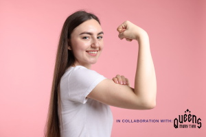 Girl flexing her muscles