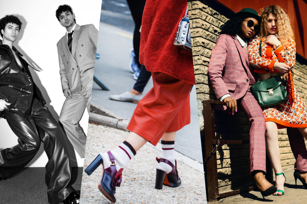 photo collage of fashion images - different people wearing fashionable clothes