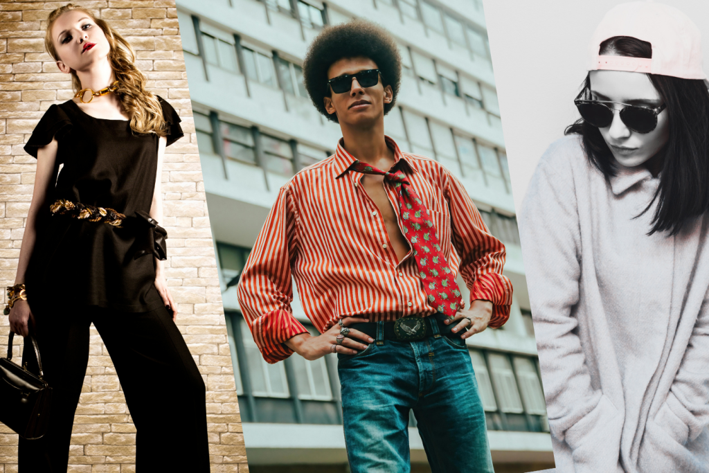 collage of fashion photos