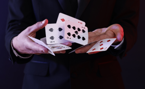 hands shuffling cards