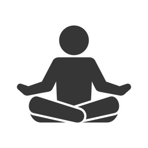 Yoga Fitness Icon. Lotus Position on White Background. Vector